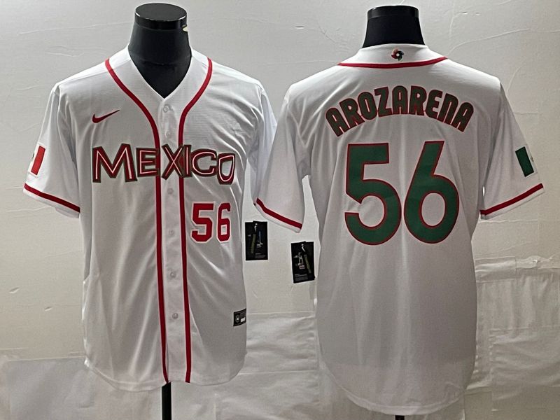 Men 2023 World Cub Mexico #56 Arozarena White green Nike MLB Jersey 6->more jerseys->MLB Jersey